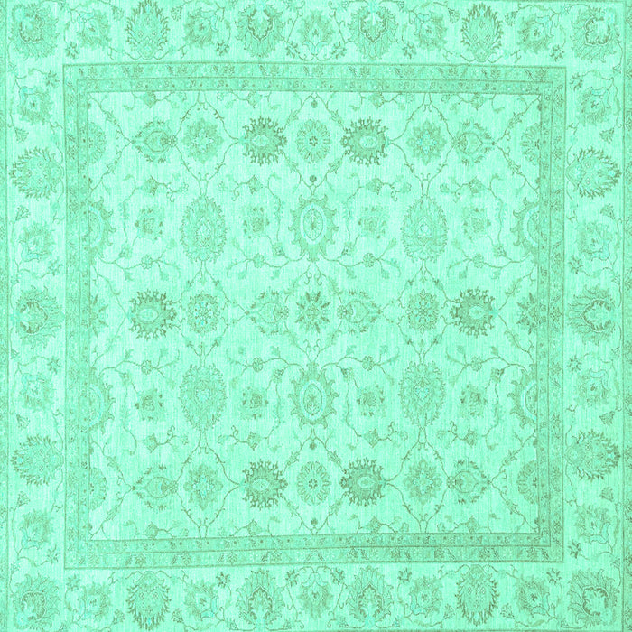 Square Oriental Turquoise Traditional Rug, abs2822turq