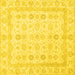 Square Machine Washable Oriental Yellow Traditional Rug, wshabs2822yw