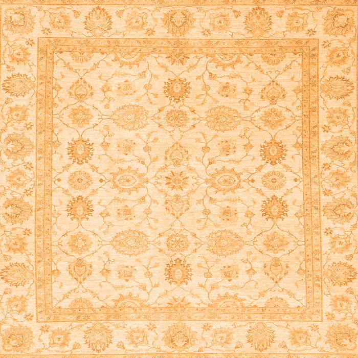 Square Machine Washable Oriental Orange Traditional Area Rugs, wshabs2822org