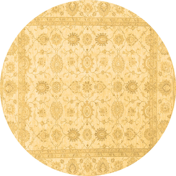 Round Oriental Brown Traditional Rug, abs2822brn