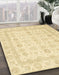 Abstract Sun Yellow Oriental Rug in Family Room, abs2822