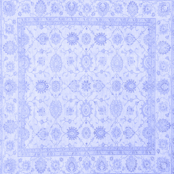 Square Machine Washable Oriental Blue Traditional Rug, wshabs2822blu