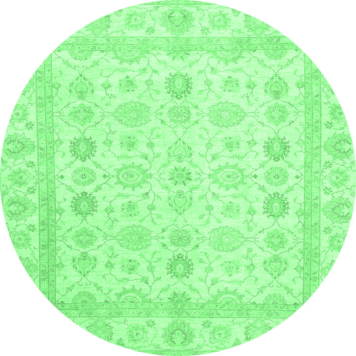Round Oriental Emerald Green Traditional Rug, abs2822emgrn