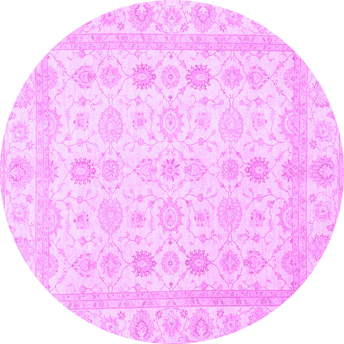 Round Machine Washable Oriental Purple Traditional Area Rugs, wshabs2822pur