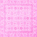 Square Machine Washable Oriental Pink Traditional Rug, wshabs2822pnk