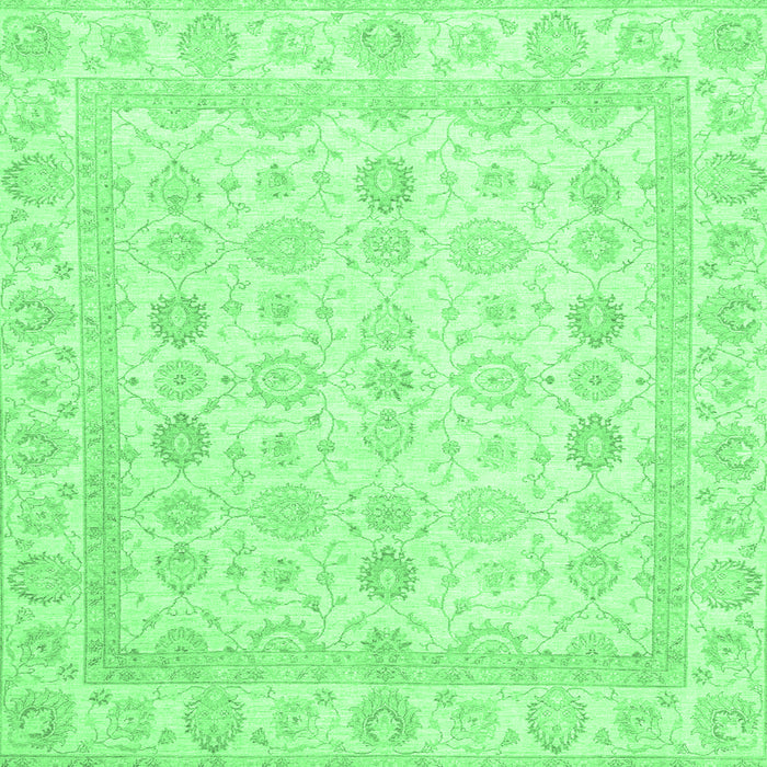 Square Machine Washable Oriental Emerald Green Traditional Area Rugs, wshabs2822emgrn