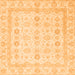 Square Oriental Orange Traditional Rug, abs2822org