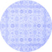 Round Oriental Blue Traditional Rug, abs2822blu