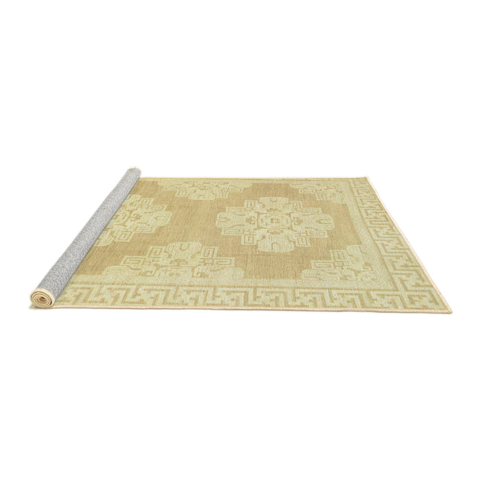 Sideview of Machine Washable Abstract Sun Yellow Rug, wshabs2823