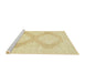 Sideview of Machine Washable Abstract Sun Yellow Rug, wshabs2823