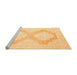 Sideview of Machine Washable Oriental Orange Traditional Area Rugs, wshabs2823org