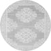 Round Oriental Gray Traditional Rug, abs2823gry