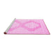 Sideview of Machine Washable Oriental Pink Traditional Rug, wshabs2823pnk