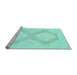 Sideview of Machine Washable Oriental Light Blue Traditional Rug, wshabs2823lblu