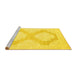 Sideview of Machine Washable Oriental Yellow Traditional Rug, wshabs2823yw