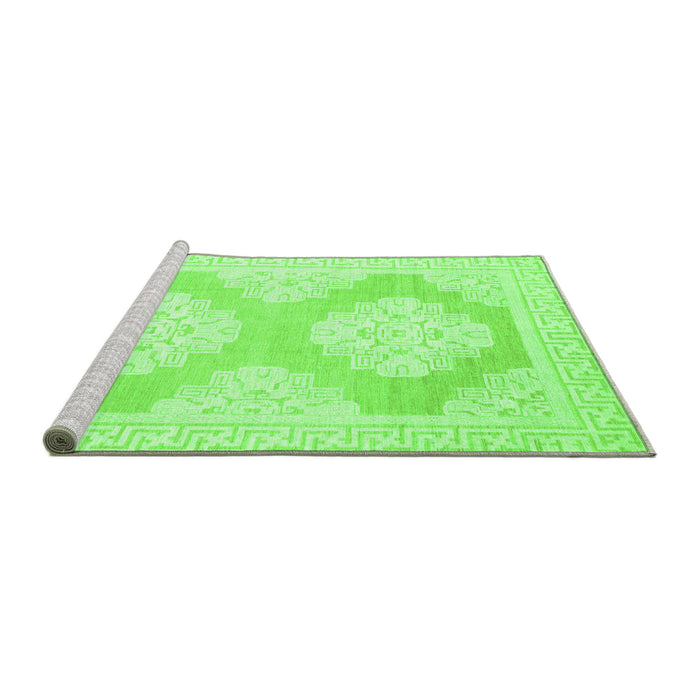 Sideview of Machine Washable Oriental Green Traditional Area Rugs, wshabs2823grn