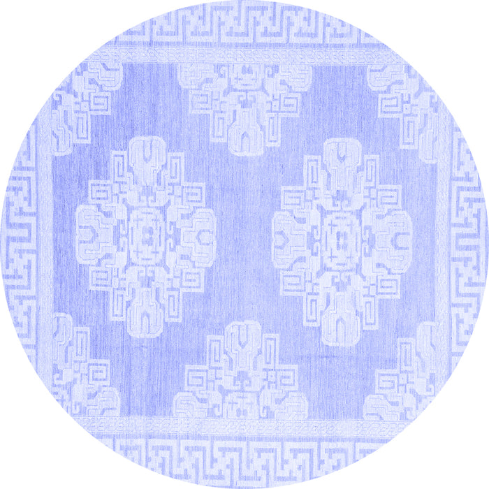 Round Oriental Blue Traditional Rug, abs2823blu