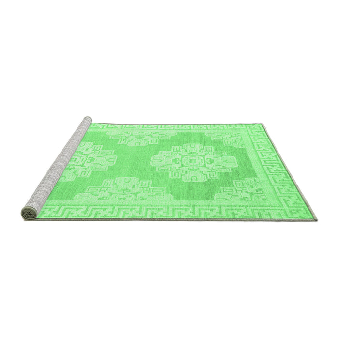 Sideview of Machine Washable Oriental Emerald Green Traditional Area Rugs, wshabs2823emgrn