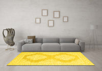 Machine Washable Oriental Yellow Traditional Rug, wshabs2823yw