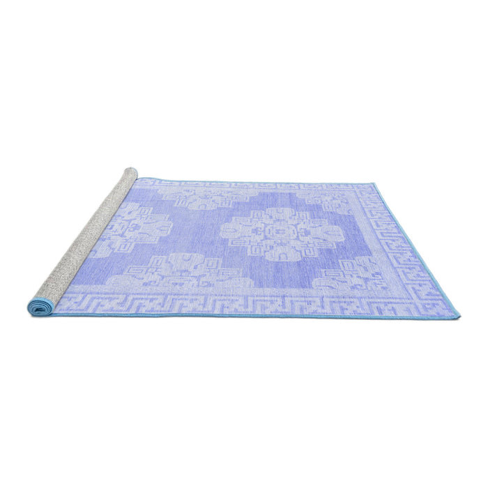 Sideview of Machine Washable Oriental Blue Traditional Rug, wshabs2823blu