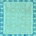 Square Machine Washable Oriental Light Blue Traditional Rug, wshabs2824lblu