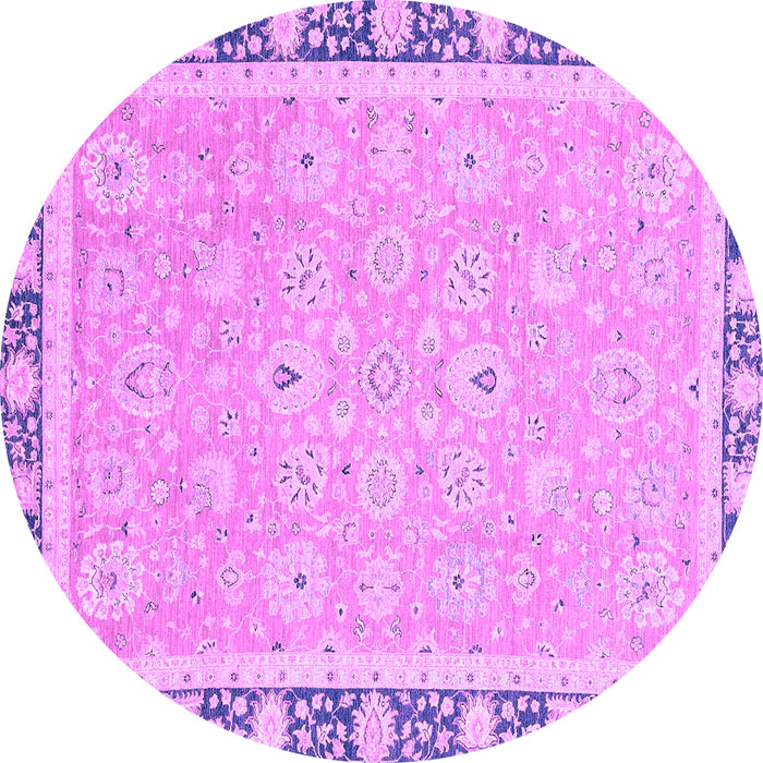 Round Oriental Purple Traditional Rug, abs2824pur