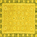 Square Machine Washable Oriental Yellow Traditional Rug, wshabs2824yw