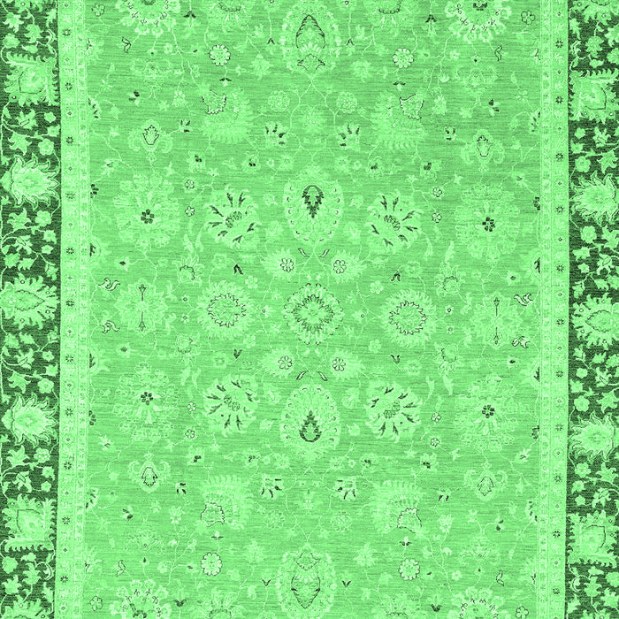 Machine Washable Oriental Emerald Green Traditional Area Rugs, wshabs2824emgrn