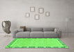 Machine Washable Oriental Green Traditional Area Rugs in a Living Room,, wshabs2824grn