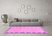 Machine Washable Oriental Pink Traditional Rug in a Living Room, wshabs2824pnk