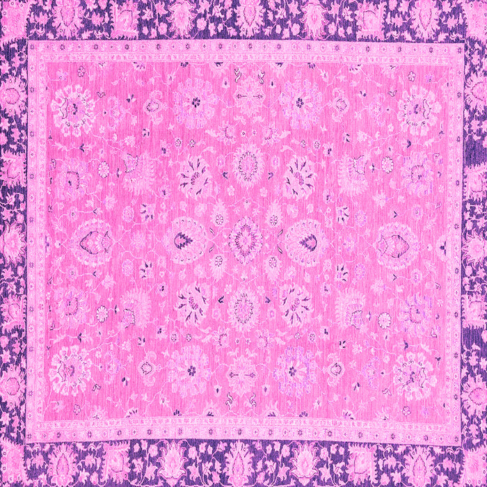 Square Machine Washable Oriental Pink Traditional Rug, wshabs2824pnk