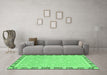 Machine Washable Oriental Emerald Green Traditional Area Rugs in a Living Room,, wshabs2824emgrn