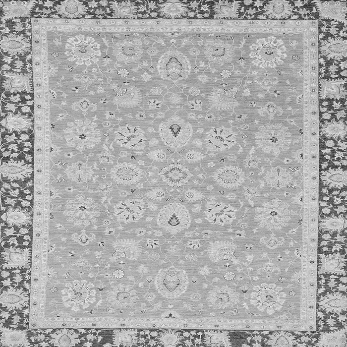 Square Machine Washable Oriental Gray Traditional Rug, wshabs2824gry