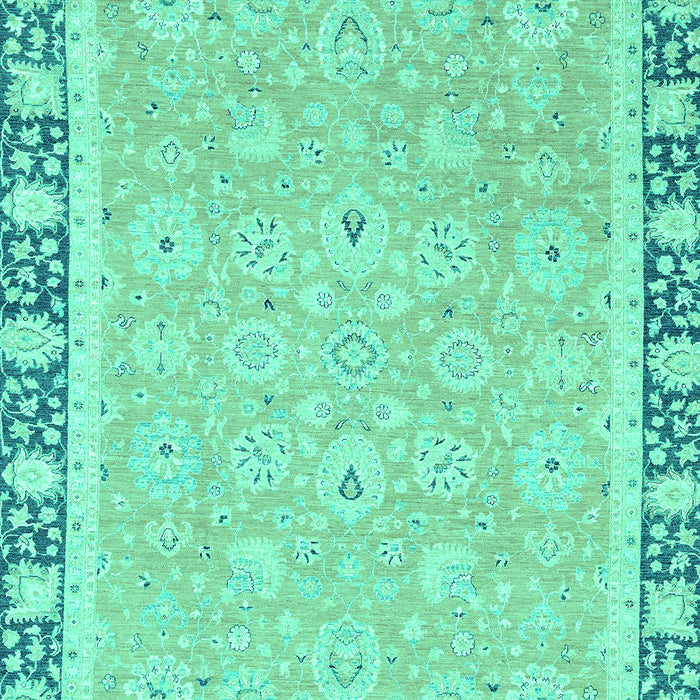 Machine Washable Oriental Turquoise Traditional Area Rugs, wshabs2824turq