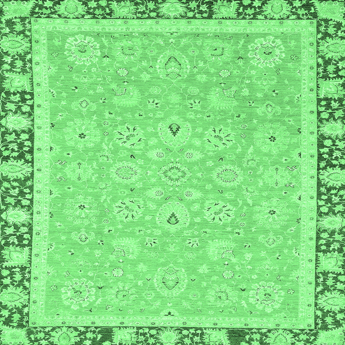 Square Machine Washable Oriental Emerald Green Traditional Area Rugs, wshabs2824emgrn