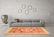 Machine Washable Abstract Orange Modern Area Rugs in a Living Room, wshabs2825org