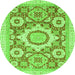 Round Abstract Green Modern Rug, abs2825grn