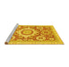 Sideview of Machine Washable Abstract Yellow Modern Rug, wshabs2825yw