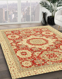 Abstract Mustard Yellow Modern Rug, abs2825