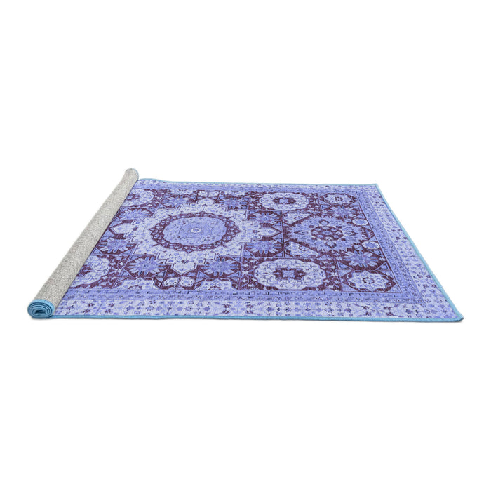 Sideview of Machine Washable Abstract Blue Modern Rug, wshabs2825blu