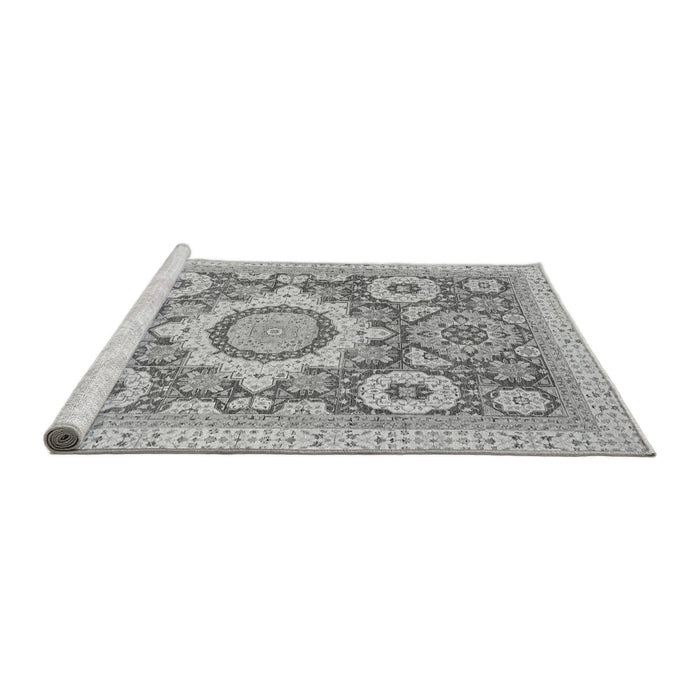 Sideview of Machine Washable Abstract Gray Modern Rug, wshabs2825gry