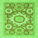 Square Machine Washable Abstract Green Modern Area Rugs, wshabs2825grn