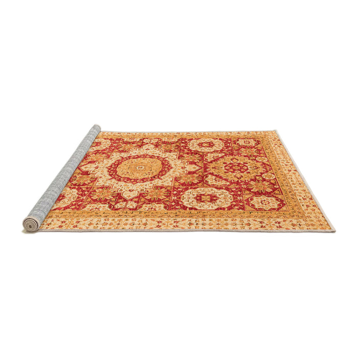 Sideview of Machine Washable Abstract Orange Modern Area Rugs, wshabs2825org