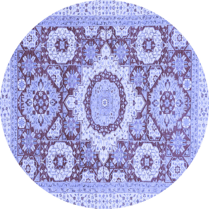 Round Machine Washable Abstract Blue Modern Rug, wshabs2825blu