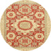 Round Machine Washable Abstract Mustard Yellow Rug, wshabs2825