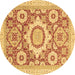 Round Machine Washable Abstract Brown Modern Rug, wshabs2825brn