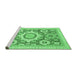 Sideview of Machine Washable Abstract Emerald Green Modern Area Rugs, wshabs2825emgrn