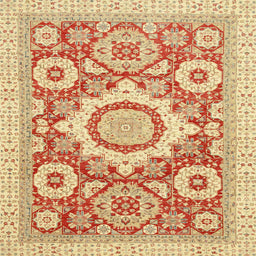 Square Abstract Mustard Yellow Modern Rug, abs2825