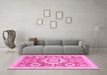 Machine Washable Abstract Pink Modern Rug in a Living Room, wshabs2825pnk