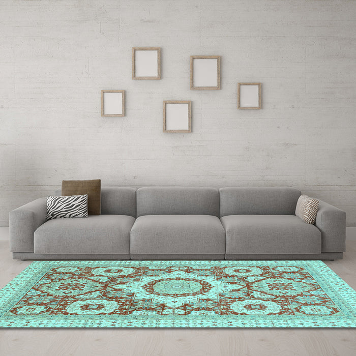 Machine Washable Abstract Light Blue Modern Rug in a Living Room, wshabs2825lblu